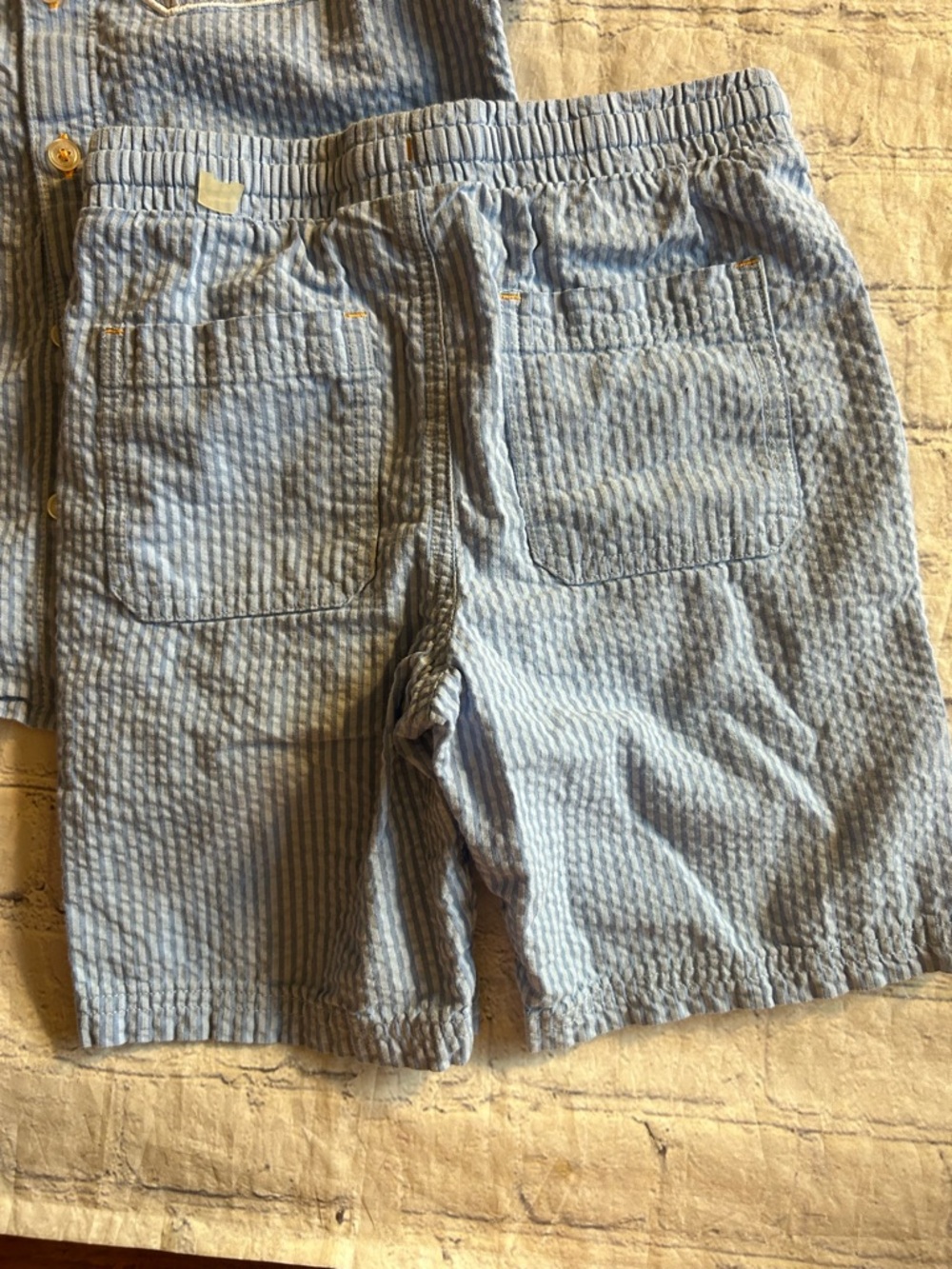 SCOTCH & SODA BOYS (2) SEERSUCKER SHORT OUTFITS BLUE/ORANGE JUICE BOX GRAPHICS 7 - Picture 7 of 10